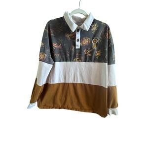 Evergreen Manor Sunflower Cotton Rugby Shirt Size 2XL